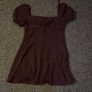 City Studio Chocolate Brown Puff Sleeve Blouse